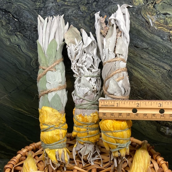 Harvest Sunshine Gift Set White Sage with Yellow Hibiscus Organic Hand C… - Picture 5 of 10